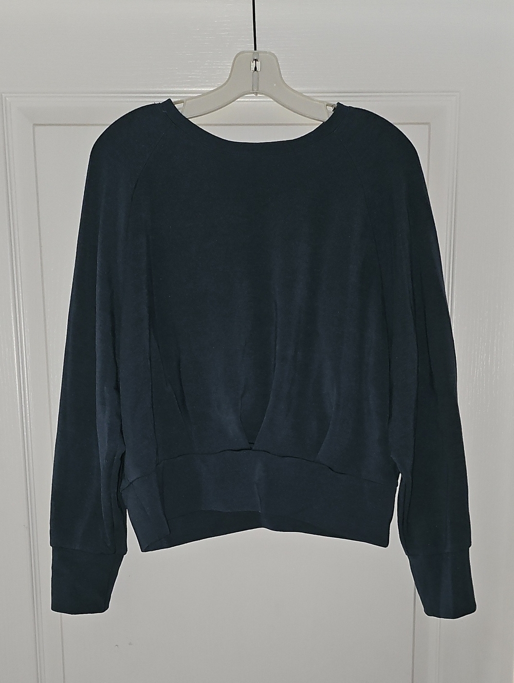 Women's Navy Blue Pullover Sweatshirt - Casual Crewneck Top